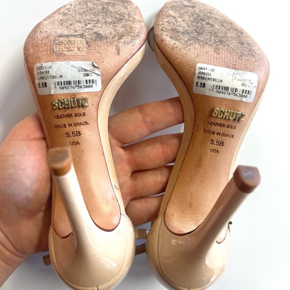 SCHUTZ Cadey Lee Nude / Tan Sandal Heel sz 5.5 - Picture 12 of 15